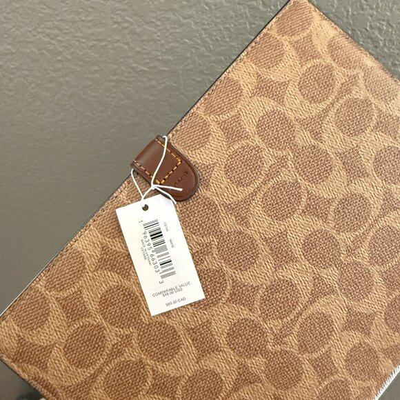 Coach Notebook In Signature Canvas CZ198, Gold/Tan/Brown - Picture 5 of 9